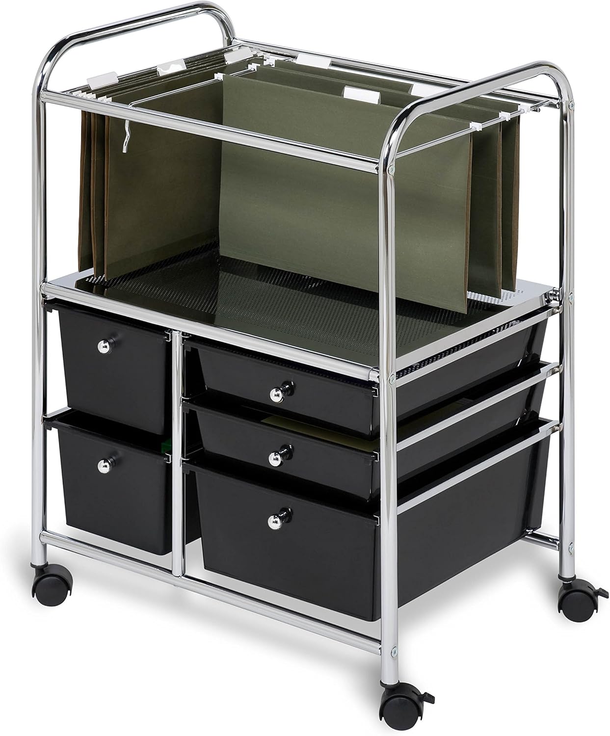 Honey-Can-Do CRT-01512 5-Drawer Hanging File Cart,Chrome Finish: Home & Kitchen