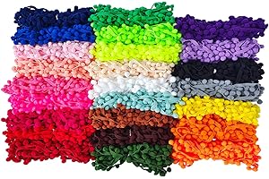 yoyo Pom Pom Trim 50 Yards 25 Colors 12 mm Pom Pom Ball Fringe Trim for Sewing Accessory Decoration DIY Crafts (Mixed Color 2)