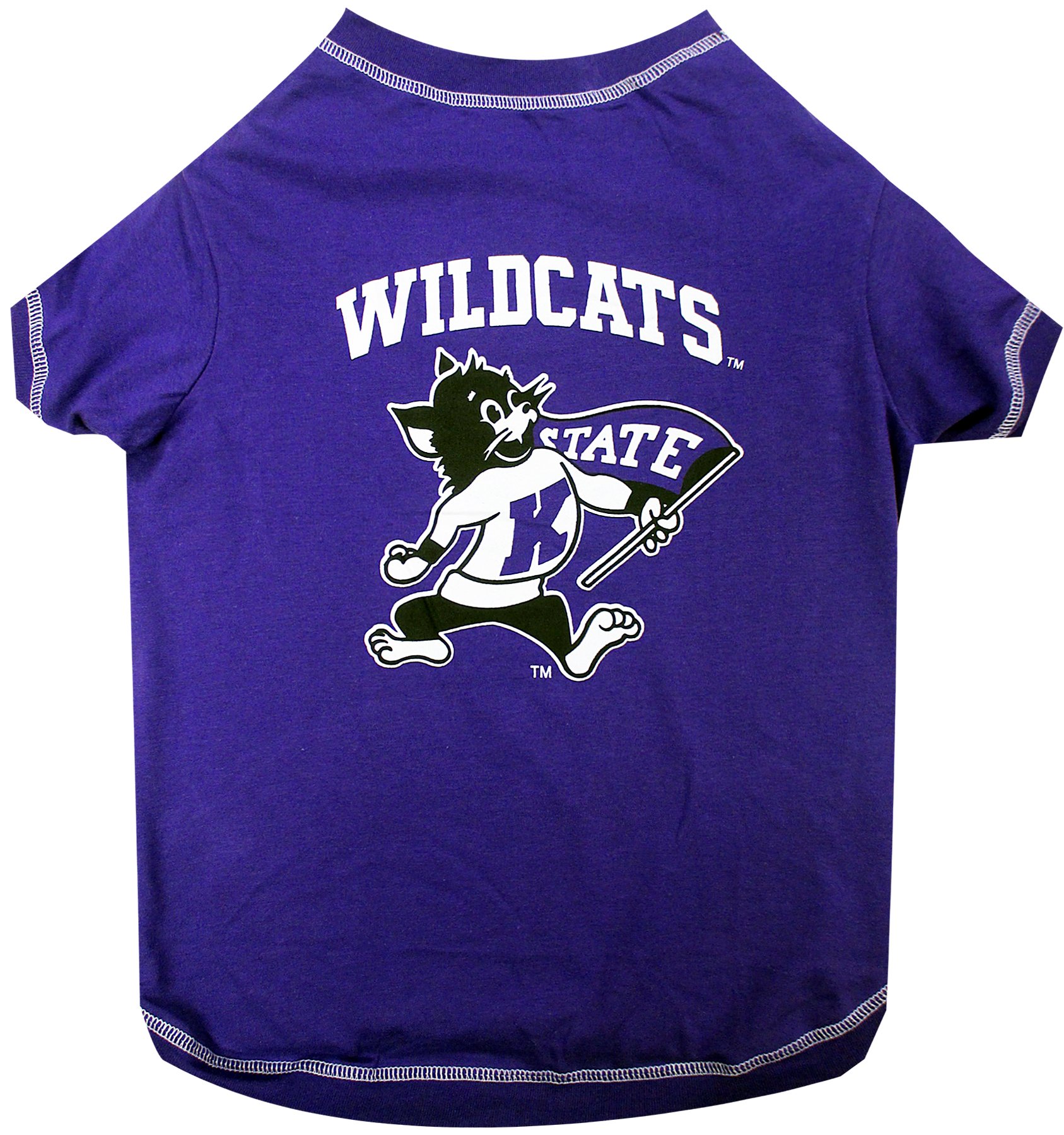 Pets First Collegiate KANSAS STATE WILDCATS Dog T-Shirt, X-Small. - Licensed Shirt for Pets Team Colored with Team Logos.- Premium Stretchable Materials for the Comfrot of your Dog & Cat.