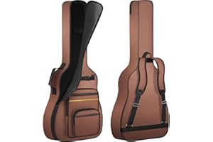 ANILD Acoustic Guitar Bag Thick Padding Water ResistentDual Adjustable Shoulder with Back Hanger Loop，with Anti-theft Pocket.