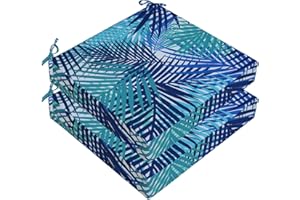 idee-home Outdoor Patio Chair Cushions Set of 2, Outdoor Chair Cushions for Patio Furniture, Replacement Seat Cushions 19x19 Waterproof