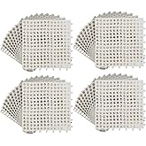 FAHKNS 50 PCS Interlocking Drainage Tiles, 12"x12"Anti Slip Interlocking Drain Mat, TPE Interlocking Floor Tiles for Showers, Toilets, Swimming Pools, Terraces, Drain, Pet Areas (White)