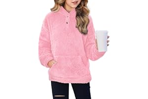 Arshiner Girls Hoodie Sherpa Fleece Pullover Hooded Sweatshirt for Girl Button Up Casual Outerwear Coat With Pockets