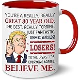 BECHUSKY 80 Year Old Birthday Gifts for Men, Women - 1946 Birthdays Gifts Ideas - 1946 Birthdays Gift for 80 Years Old - Gift for Men Turning 80th Birthday Cups - Happy 80th Bday Decorations Mug