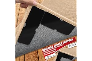 Urdar Brunnr Rug Carpet Non Slip Grippers, Reusable Double Sided Carpet Tape Pads, Strong Adhesive Grippers for Area Rugs, Keep Corners Flat, No Damaging for Floor Removable, 8Pcs