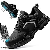 Gsutenmre Steel Toe Shoes for Men Lightweight Puncture Resistant Safety Footwear Work Shoes Men Safety Work Shoe Comfortable for Construction Warehouse Jobs
