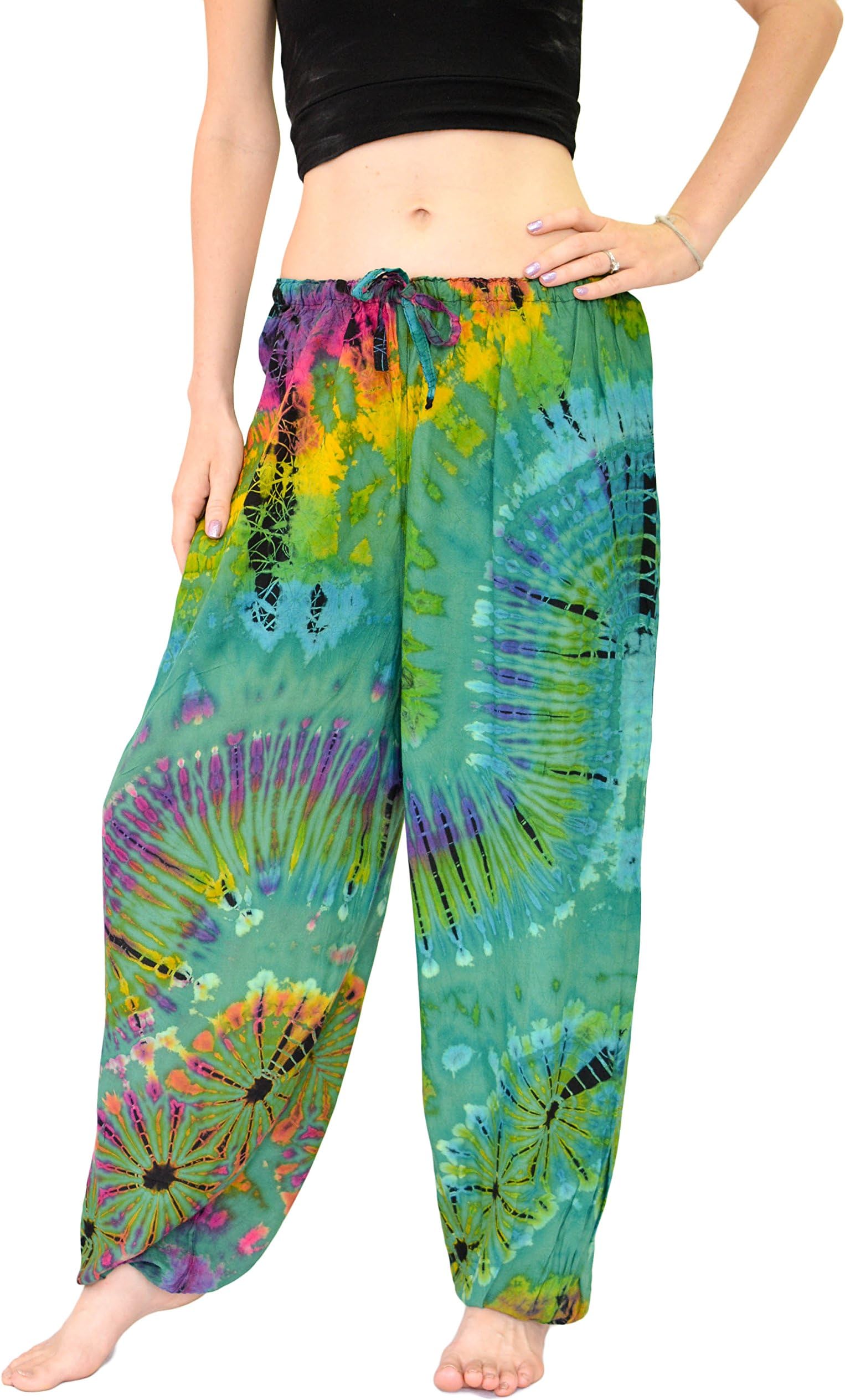 Orient Trail Women's Yoga Pajama Tie Dye Hippie Pants Short Size US 4-12