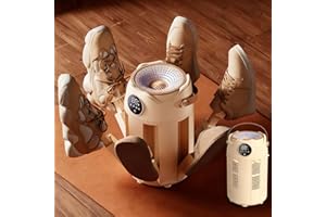 QIONG Shoe Dryer with Heat Blower for Sneakers, Gloves & Socks, 6 Extendable Arms, Fast Drying, Adjustable Timer, U Light Source Purification, Energy-Efficient, Portable, Aromatherapy Cube to Reduce Odors