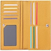 GOIACII Wallets for Women RFID Blocking Ultra Slim Leather Credit Card Holder Clutch