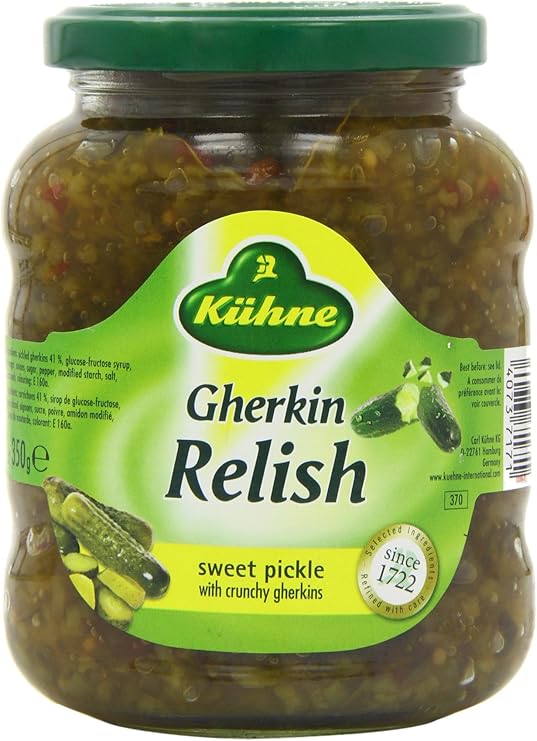 Kühne Gherkin Sweet Pickle Relish 350 g (Pack of 6) Amazon.co.uk Grocery