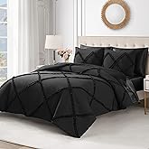 Juicy Couture Diamond Queen Comforter Set - Ruffle 3-Piece Machine Washable Reversible Bedding Comforter Set, Black