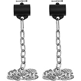 Logest Weight Lifting Chains with Collars - 1 Pair Available in 15LB 25LB 35LB 45LB Steel Workout Chains - Fitness Equipment for Deadlifts Bench Presses and More Targets Back Legs Core Weight Chains