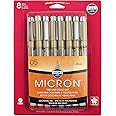 Sakura Pigma 30066 Micron Blister Card Ink Pen Set, Ass't Colors, 05 8Ct Set