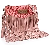Wrangler Crossbody Small Purse for Women Wristlet Fringe Bag Western Purse