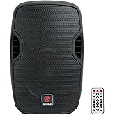 Rockville BPA10 10" 400W Peak Powered PA DJ Speaker with Bluetooth, USB/SD Player, FM Radio, XLR/RCA/1/4"/Aux Inputs, Remote, Flyable & Stand Mount - for DJs, Musicians, Events