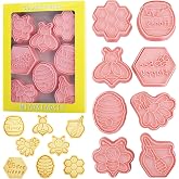 Bee Cookie Cutters with Cookie Stamps 8Pcs Honeycomb Fondant Baking Molds | Bee Honey Jar Honeycomb Cookie Molds, Ideal DIY B