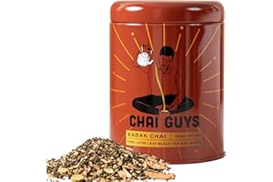 Karak Chai – CTC BOP Loose Leaf Blend with Cinnamon & Cardamom – Creamy Indian Tea for Cozy Mornings or Iced Lattes – 7Oz (Makes Up to 66 Servings) – Chai Guys