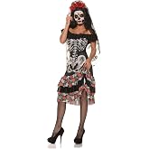 UNDERWRAPS Women's Dia De Los Muertos Sugar Skull Costume - Queen of the Dead