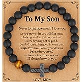 Gnamy Cross Bracelet for Boys Kids, American Flag Cross Beads Bracelet Easter Christian Religious Jewelry Gifts for Teen Teenage Boys