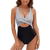 Blooming Jelly Womens One Piece Swimsuits Push Up Tummy Control Bathing Suit Cutout Ruched Slimming Swim Suits 2026