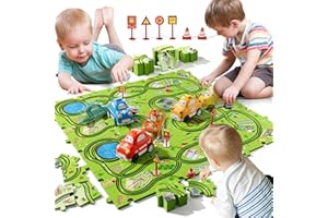 Bennol Toddler Toys Gifts for 2 3 4 5 Year Old Boys, 73 Jigsaw Puzzle Race Track Car Set Toys for Kids Boys Toddlers 1-3 2-4 3-5 4-6, Puzzle Tracks Car Toys Gifts for 2 3 4 5 Year Old Boys Kids