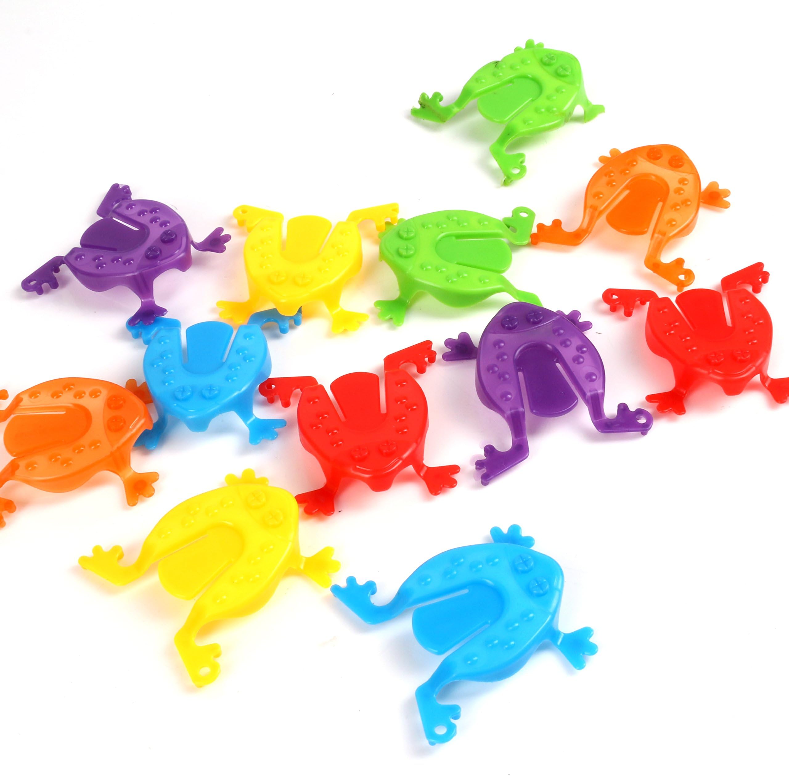 Eddy Toys 24x Jumping Tiddlywink Frogs for Table Scatter or Boys & Girls Party Bag Loot Filler Fun Toy