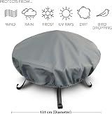 LIVIVO Round Fire Pit Cover 600D Polyester with Air Vents & Elastic Hem view 2