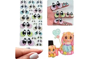OJITOS ADHESIVOS 3D Googly & Wiggle Eyes 3D Resin – Multicolor Self-Adhesive Set 75-M (50 pcs, 25 Pairs, 5–22 mm) – for Polymer Clay, Dolls, Slime, Amigurumi, Cold Porcelain & Felt Crafts