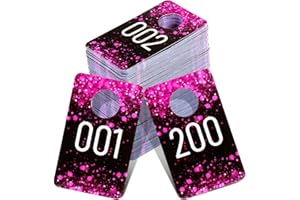 Jetec Live Plastic Number Tags, Consecutive Reusable Normal and Mirrored Image Number Tags for Live Coat Room Hanger Cards