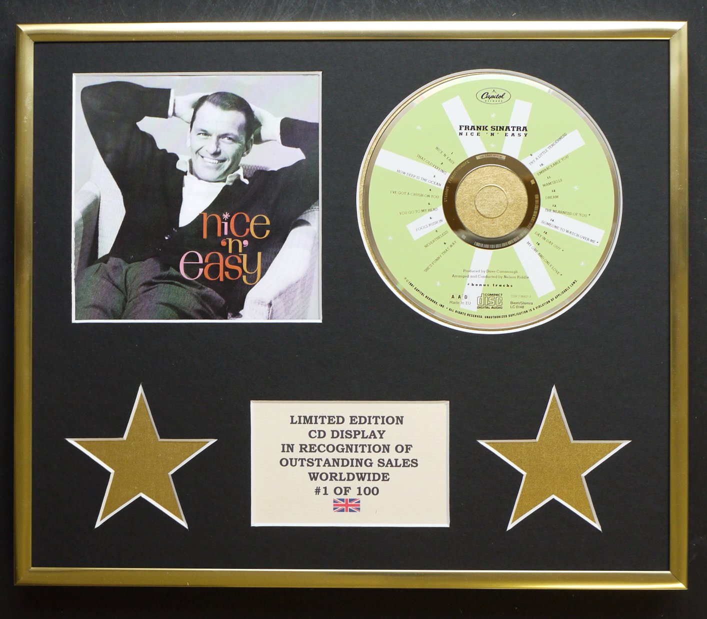 FRANK SINATRA/CD DISPLAY/LIMITED EDITION/COA/NICE 'N' EASY