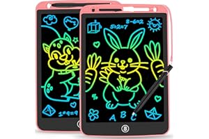 RCOVASC Toys for 3-6 Years Old Girls Boys, 2 Pack LCD Writing Tablet 10 Inch Doodle Board, Electronic Drawing Tablet Drawing Pads, Educational Toy Birthday Gift for 2 3 4 5 6 7 8 Years Old Kids Toddler -Pink