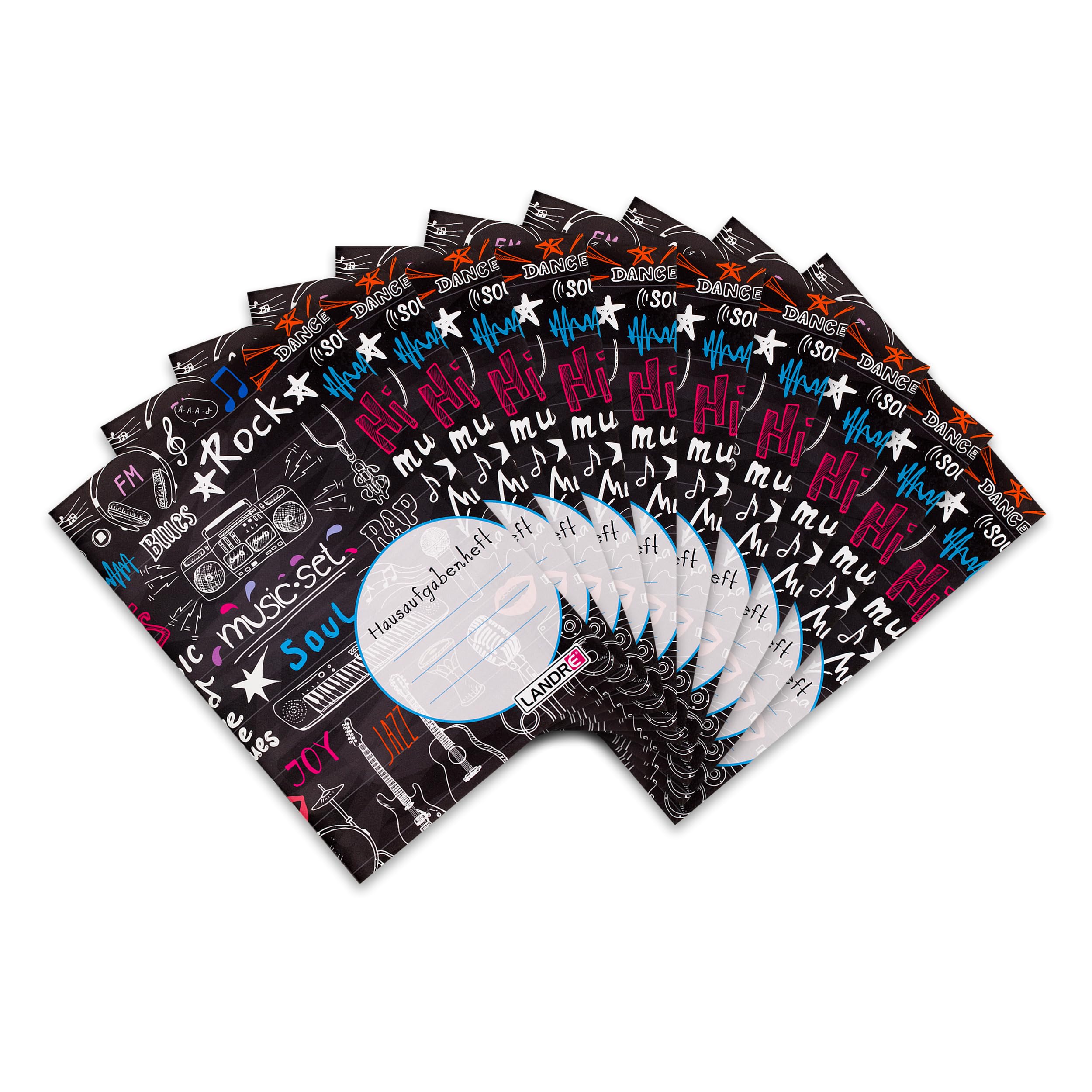 LANDRE Street 100050174 Homework Notebook A5 48 Sheets Wood Paper Pack of 10