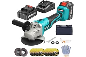 Avhrit Cordless Angle Grinder, 21V Power Angle Grinder Tools with 4.0Ah Battery & Fast Charger, 9000RPM Brushless Motor Metal Grinder, 4-1/2'' Cutting Wheels, Flap Disc for Cutting, Grinding