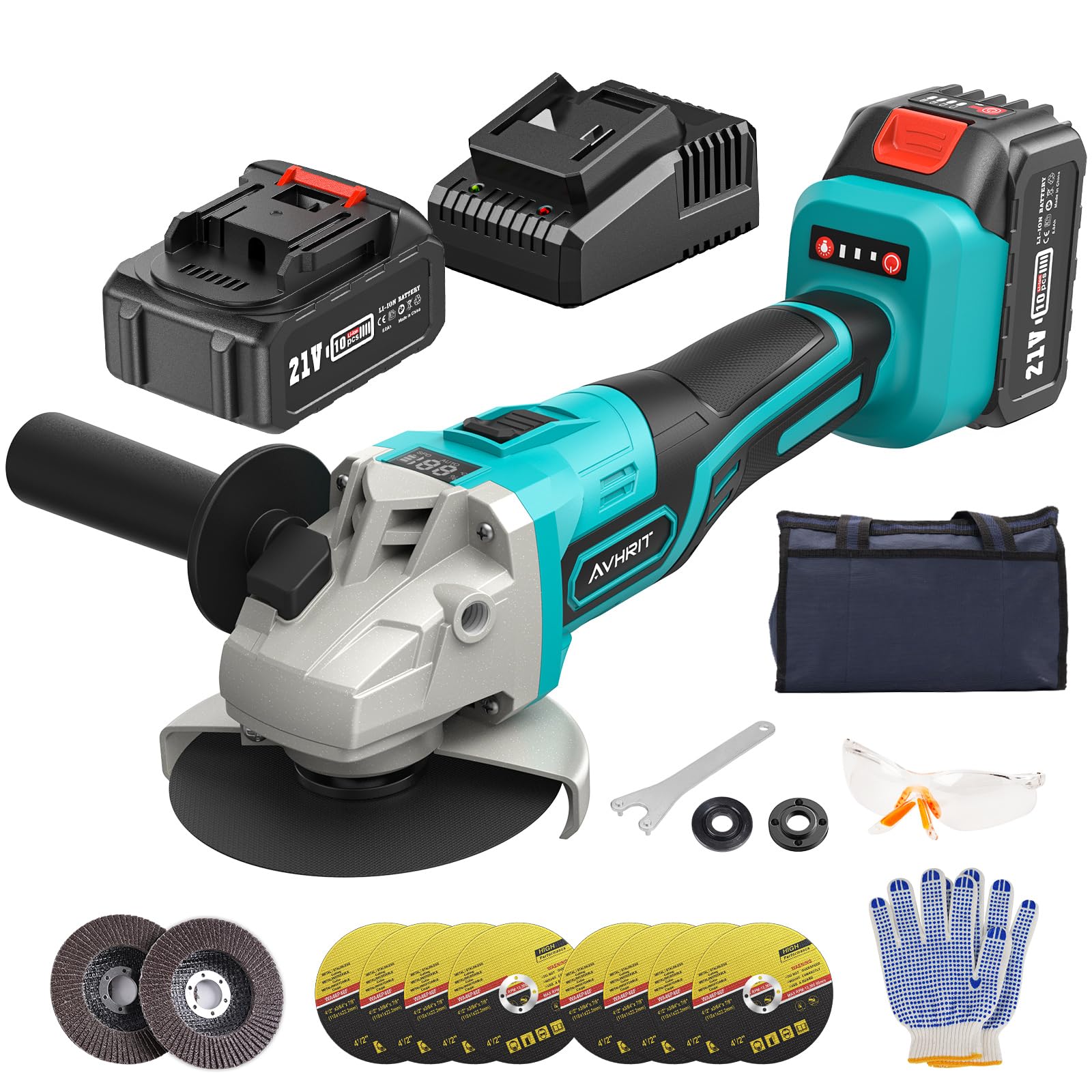 Mua Cordless Angle Grinder, 21V Power Angle Grinder Tools with 4.0Ah ...