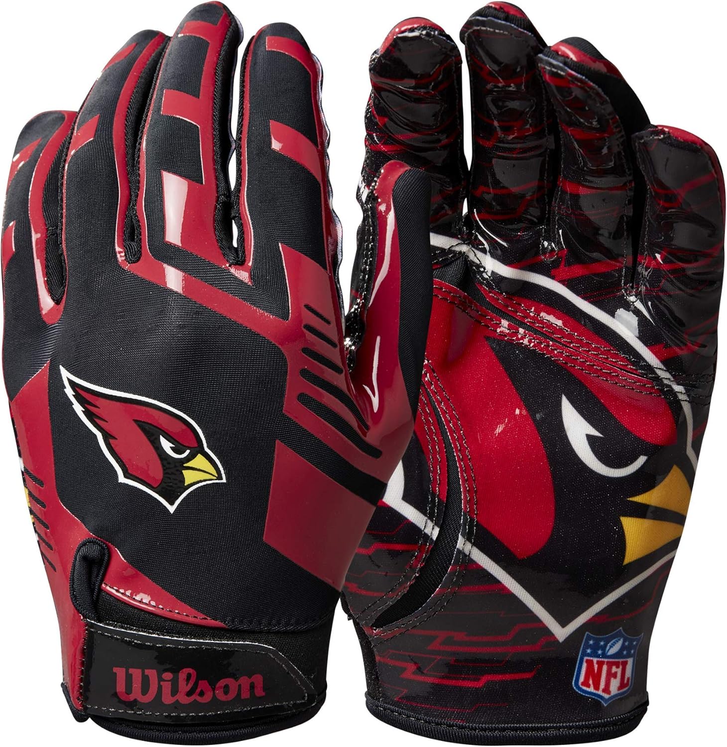 Wilson NFL Stretch Fit Football Gloves ArizonaYouth