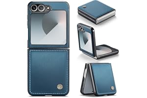 Rerzoiro for Samsung Galaxy Z Flip 6 Case, Premium PU Leather Case Anti Scratch Slim Phone Shockproof Protective Phone Cover for Samsung Galaxy Z Flip6, Blue