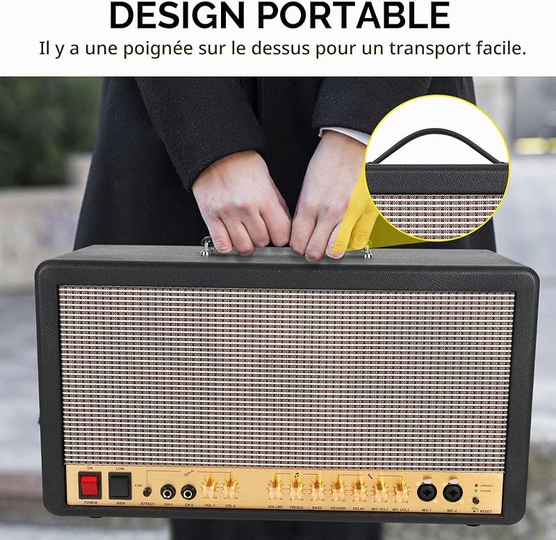 S06 Enceinte Bluetooth Puissant, Haut-Parleur extérieur Portable Haut-Parleur Bluetooth sans Fil, Haut-Parleur Multifonctionnel pour Les activités de Plein air