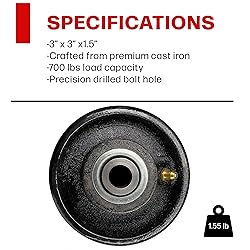 Sidco Supply 3” Inch V-Groove Gate Wheels Cast