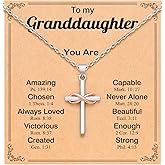 UPROMI You Are Loved and Chosen – Cross Necklace for Daughter/Granddaughter, Christian Gifts for Teen Girls