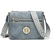 Dasein Crossbody Purses for Women Trendy Multi Pockets Shoulder Bag Medium Handbags with Guitar Strap