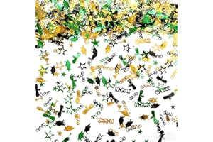 WEIKA Green and Gold Congrats Grad Confetti 2026 - Pack of 1000, Graduation Decorations Class of 2026 Grad Party Decor, Gradu