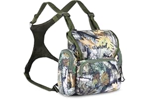 HUNTARMOR Binocular Harness Chest Pack: Hunting Bino Harness with Rangefinder Pouch & Binoculars, Binocular Pack for Hunting