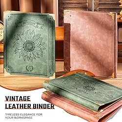 Ovesmusl Sunflower Leather 3 Ring Binder 1 Inch
