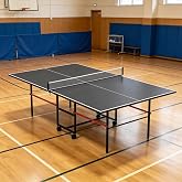 8 FT Foldable Ping Pong Table, Mid-Size Regulation Table Tennis Table with Net, 2 Paddles &amp; 3 Balls, Indoor/Outdoor Portable Folding Game Table for Home, Garage, Basement