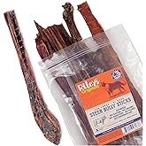 Riley's Steer Bully Sticks for Large to XL Dog Breeds - Odor Free, Single Ingredient Treat - Easily Digestible, 100% Beef Pizzle Sticks for Dogs - 12", 5ct