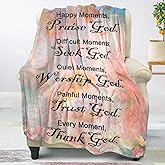 COMFAR Christian Gifts for Women Faith, Inspirational/Religious/Spiritual Gifts for Adults, Soft Throw Blankets for Women/Men, Personalized Blankets for Adults 40