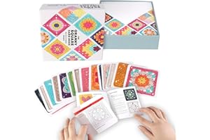 Edottbag 50 Mix & Match Designs-Card Deck Crochet,Awesome Color Combinations and Designs for Fun and Fabulous Crochet Blocks,50 Mix Crochet Patterns,Crochet Patterns Card Deck