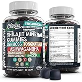 Terramineral Shilajit Gummies with Irish Sea Moss Tongkat Ali Ashwagandha Lion's Mane MACA Panax Ginseng Rhodiola & Cordyceps by Clean Nutra (1)