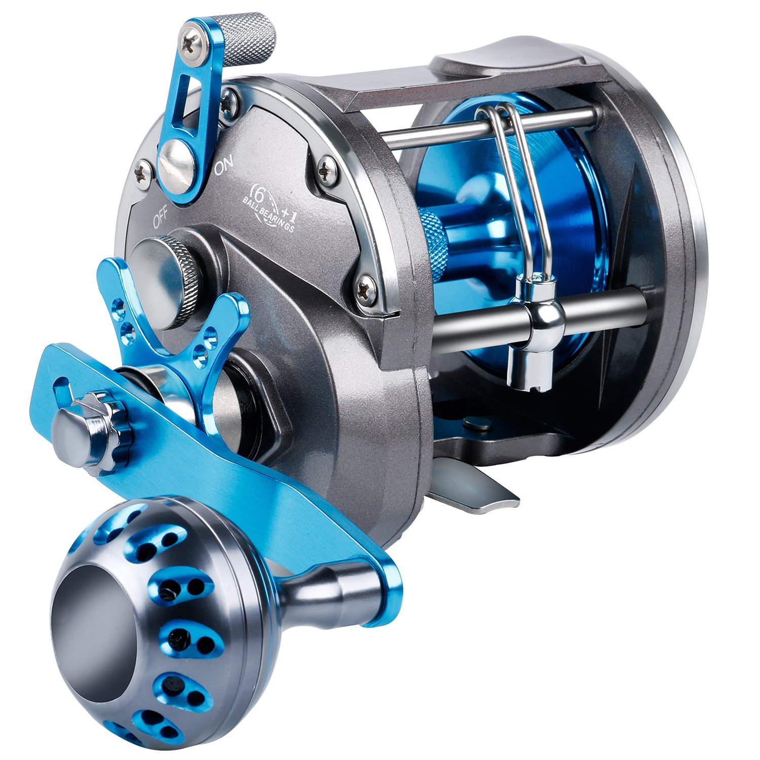 Sougayilang Trolling Reel Saltwater Level Wind Reels, Drag Reels Boat Fishing Ocean Fishing for Sea Bass Grouper Salmon