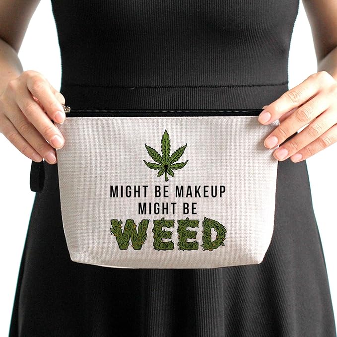 Marijuana Leaf Makeup Bagweed Bagfunny Travel Bagcannabis Pipe Stoner Giftsmoking Accessories Definitely Not Weed Bag Funny Makeup Bag Pouches Coin Purses Bags Purses Somoto Cz